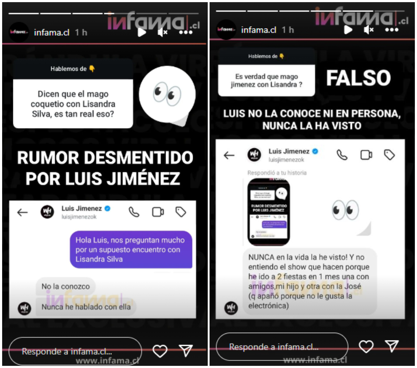 Capturas de pantalla con dichos de Luis Jiménez