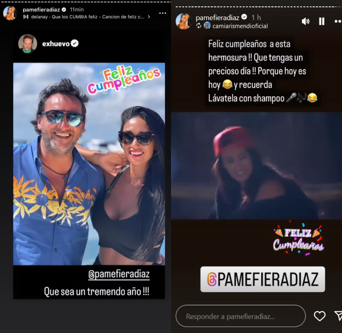 Saludo de Ex Huevo y Camila Arismendi a Pamela Díaz por su cumpleaños