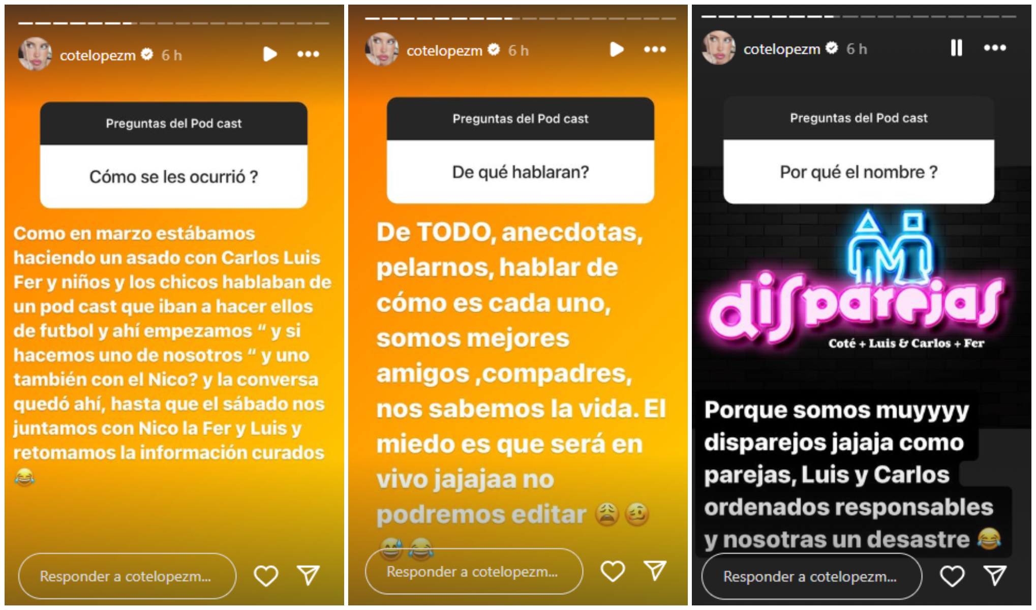 Captura de pantalla de los dichos de Coté López