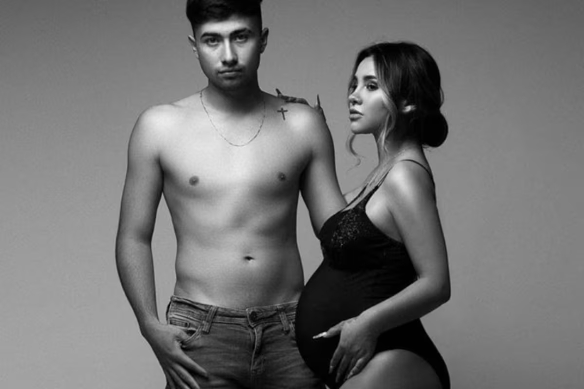 Diego Jimpenez junto a Javiera Vidal cuando estaba embarazada