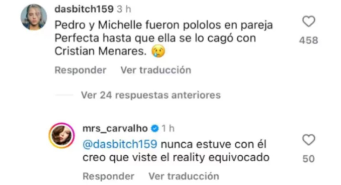 Respuesta de Michelle al romance con Pedro 