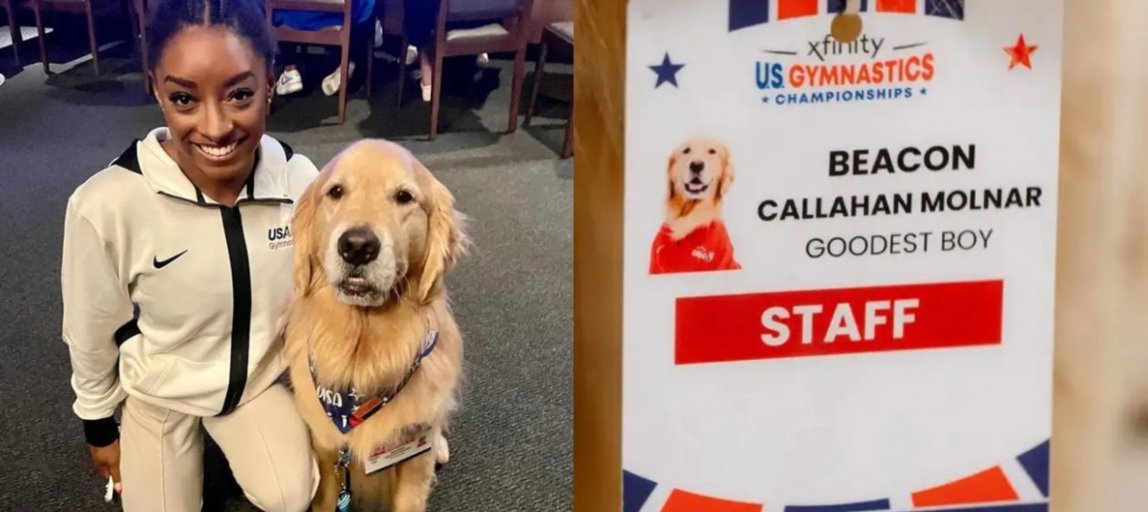 El tierno perrito terapeuta que alivia el estrés de Simone Biles y atletas de los JJOO