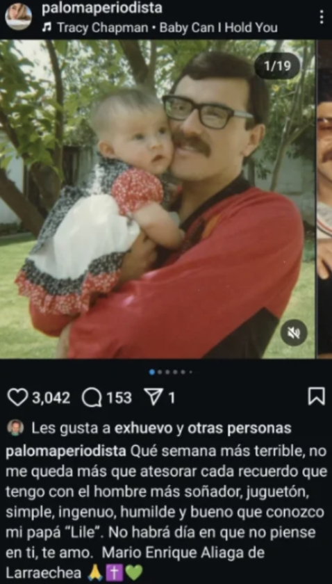 Post de Paloma en honor a su padre 