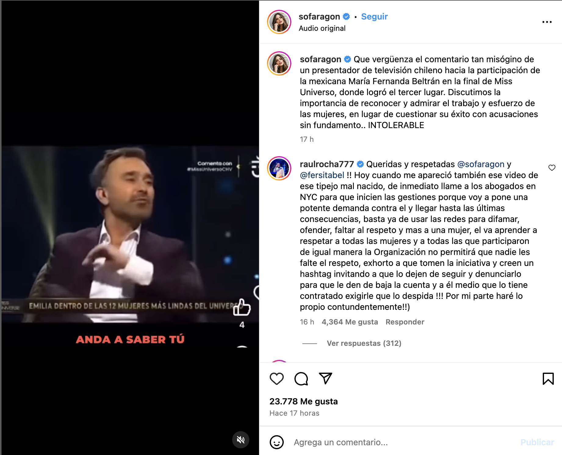 Respuesta de Raúl Rocha, copropietario de Miss Universo, ante los comentarios de Jordi Castell