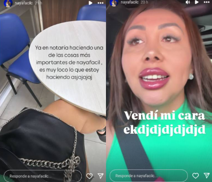 Historias de Naya Fácil revelando la noticia 