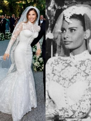 El vestido de novia de Lauren Sánchez tardó un año en diseñarse y se inspiró en una diva del cine italiano